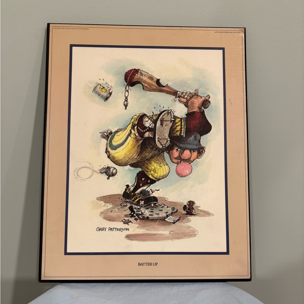 Vintage 'Batter Up' Framed Art Print